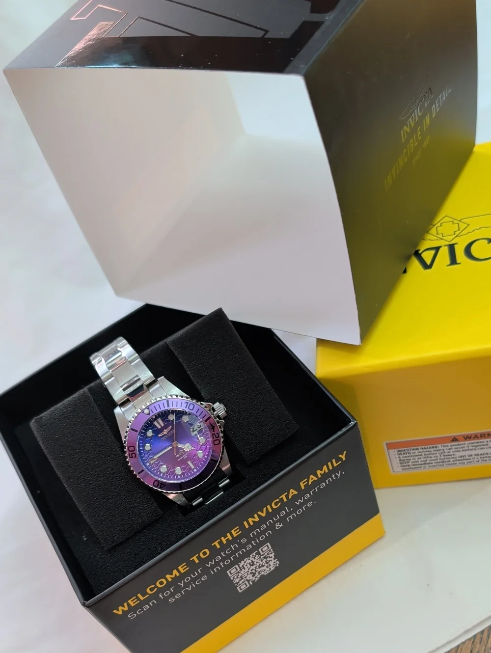 NWT Women's Invicta Pro Diver 34mm Women’s Stainless Steel Watch – Purple Dial